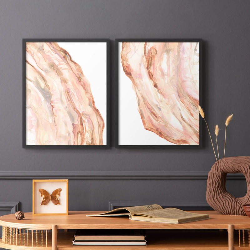 Rose Quartz I - impression encadrée de qualité supérieure - prête à être accrochée - aucun clou requis - aucun clou requis