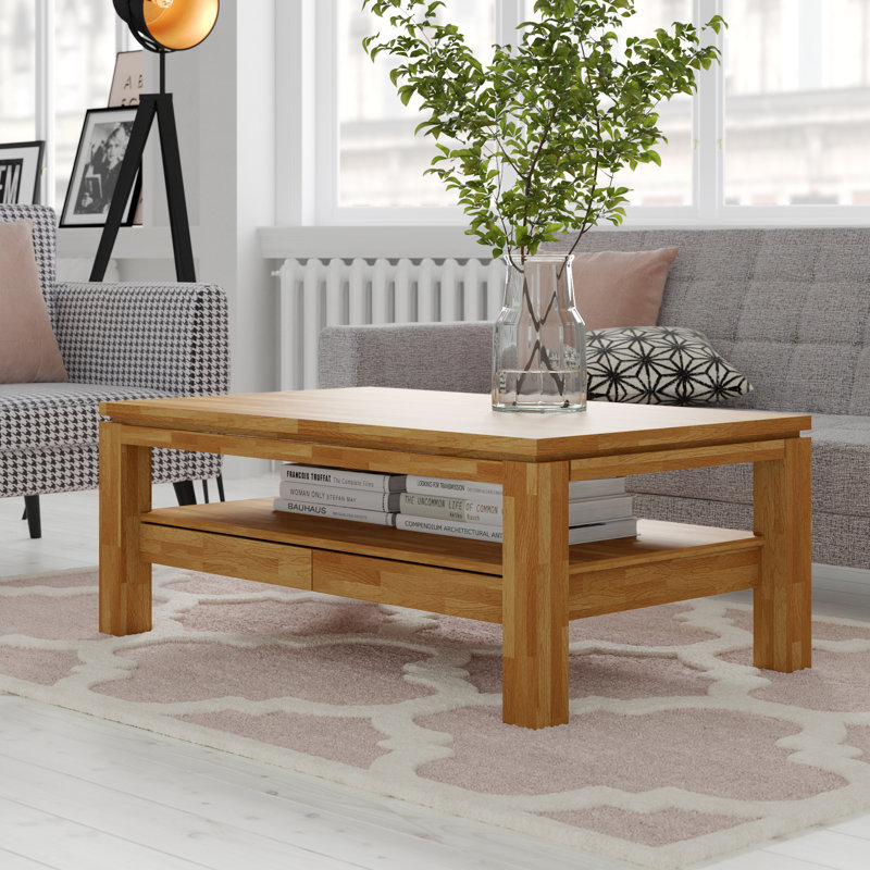 Burhardt Coffee Table with Storage, Beech Heartwood