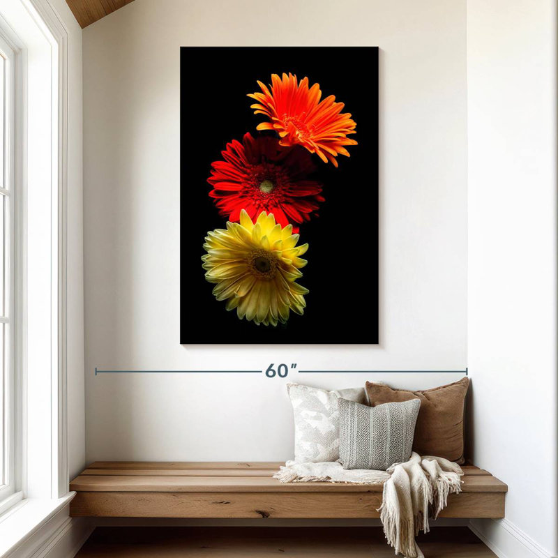 Harnek Three Luminuous Daises, 48" H x 32" W