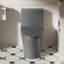 Toilette 1 / 1,60, gris hypnotisant 002, hauteur confort allongée fixée au sol avec siège à fermeture douce et revigorante pratique moderne