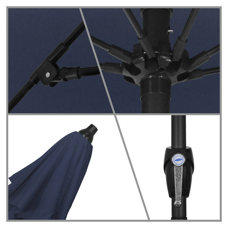 Parasol de marché 7,5 pi Tyshawn, Bleu marine-oléfine