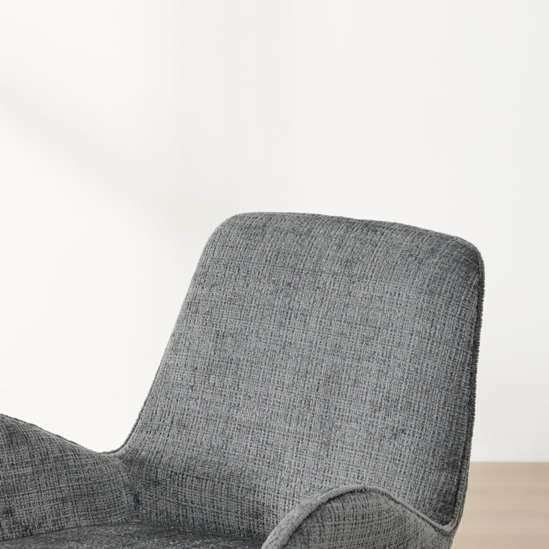 Chaises de salle à manger rembourrées en chenille de 23,6 po de largeur, pieds en métal, chaises d'appoint incurvées et rembourrées confortables, chaises de salle à manger peu encombrantes pour petits appartements