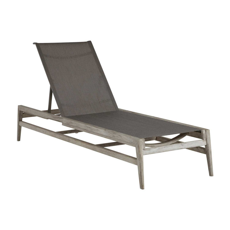 Coast Reclining Chaise Lounge, Oyster Teak/Gray Sling