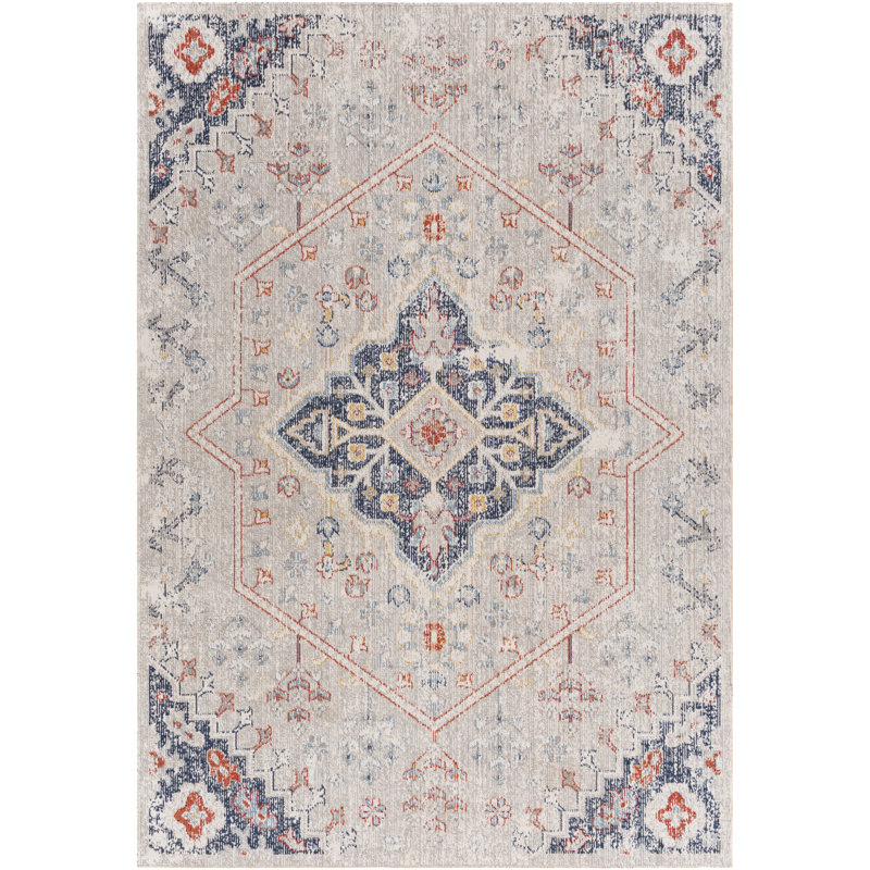 Enciso Oriental Indoor / Outdoor Rug, Rectangle 6'7" x 9'