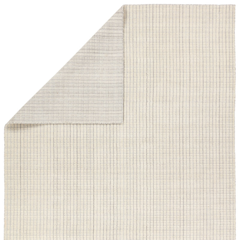 Krishara Arae CT123 Handmade Geometric Ivory and Black Area Rug (6'x9')