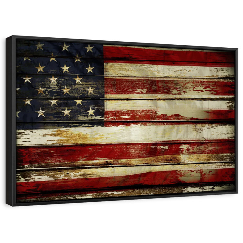 «Flags», impression sur toile avec drapeau américain, H 9 po x l 13 po