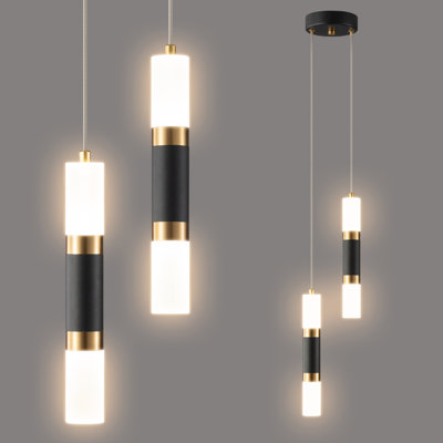 Black Gold Ceiling Chandelier Dimmable LED  for Staircase,Kitchen Island ,Living Room and Lobby