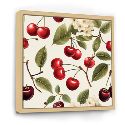 Simple Cherry Blooms Pattern I - Cherry Wall Art