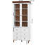 Armoire de rangement blanche avec tablettes réglables - Grand garde-manger pour porte en verre