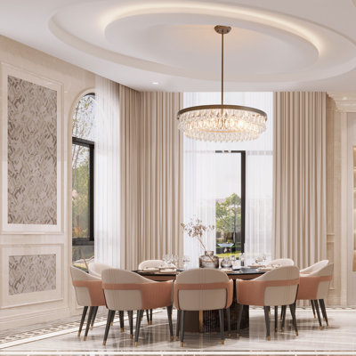 Viviana 24" Crystal 6-light Chandelier - Bronze
