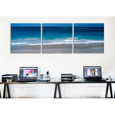 « eaux edge barbade », ensemble de 3 reproductions de photos sur toiles tendues