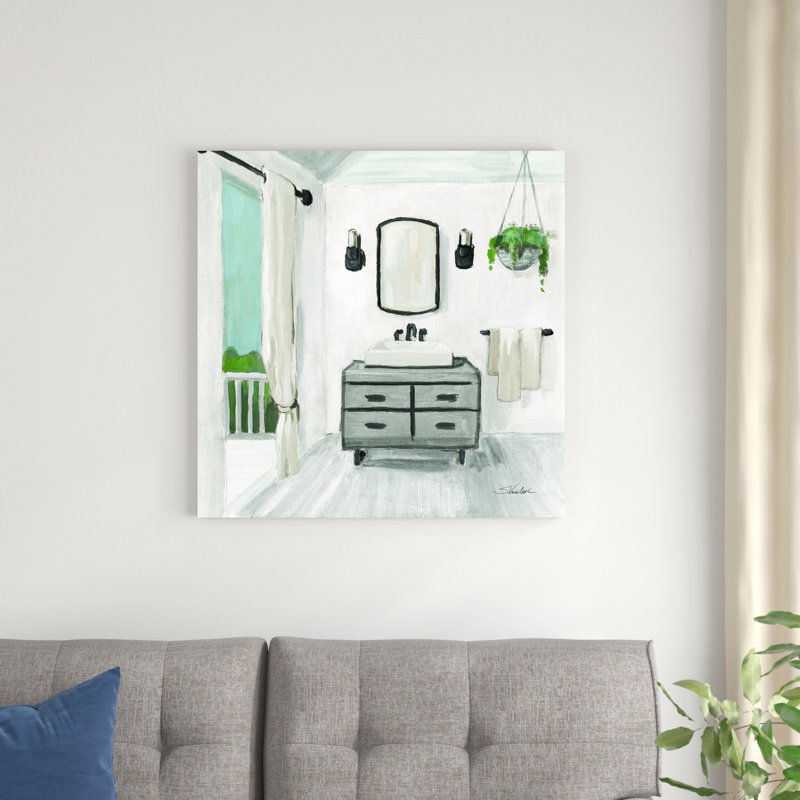 " Attic Bathroom I " by Silvia Vassileva Painting Print, 30" H x 30" W