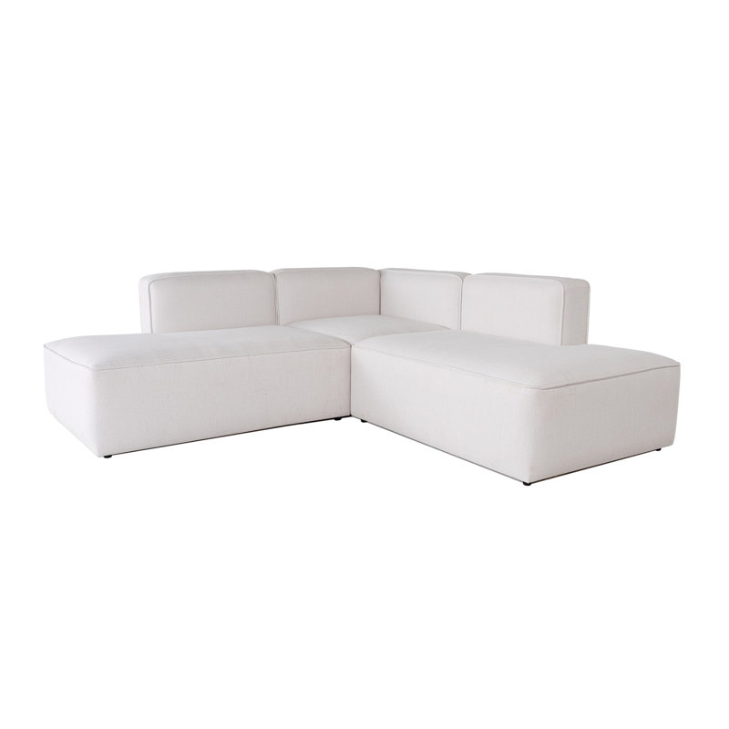 Canapé d’angle, H 27,2 po x l 82,7 po x P 35,4 po, Blanc