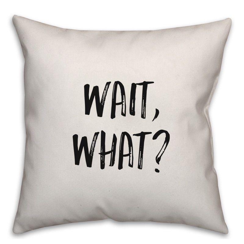 Coussin Wait, What, 20 po x 20 po