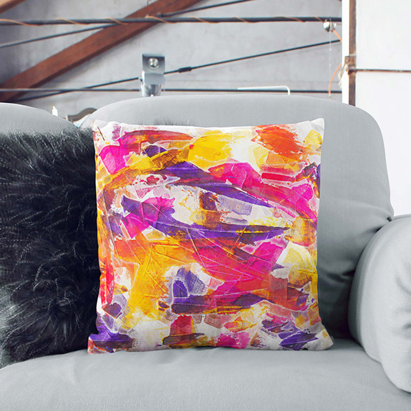 Ending Love in Abstract Cushion with Filling, White, 55cm H x 55cm W x 20cm D