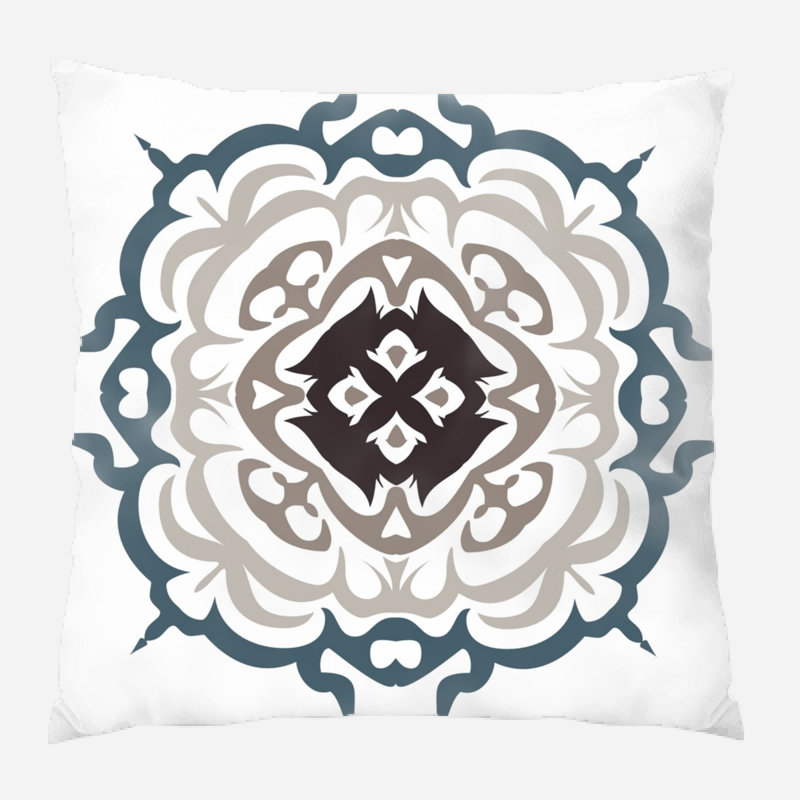 Flourish Geometric Microsuede Reversible Throw Pillow
