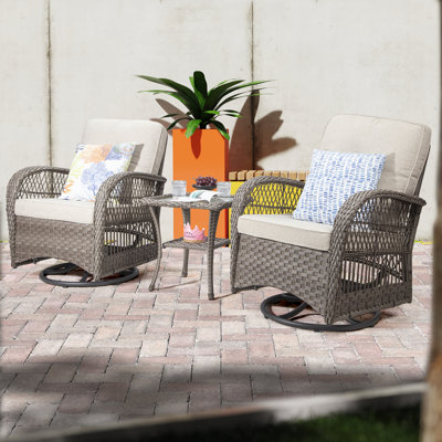 Outdoor Estellar 2 - Person Outdoor Seating Group with Cushions by Winston Porter