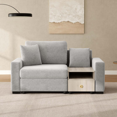 Canapé modulaire moderne de 63,2 po avec accoudoirs et console centrale pour le salon