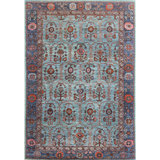 High-Quality Hand-Knotted Light Blue And Blue Area Rug