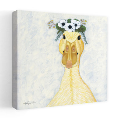 Contemporary Daisy Duck With Duck Whimsical Art