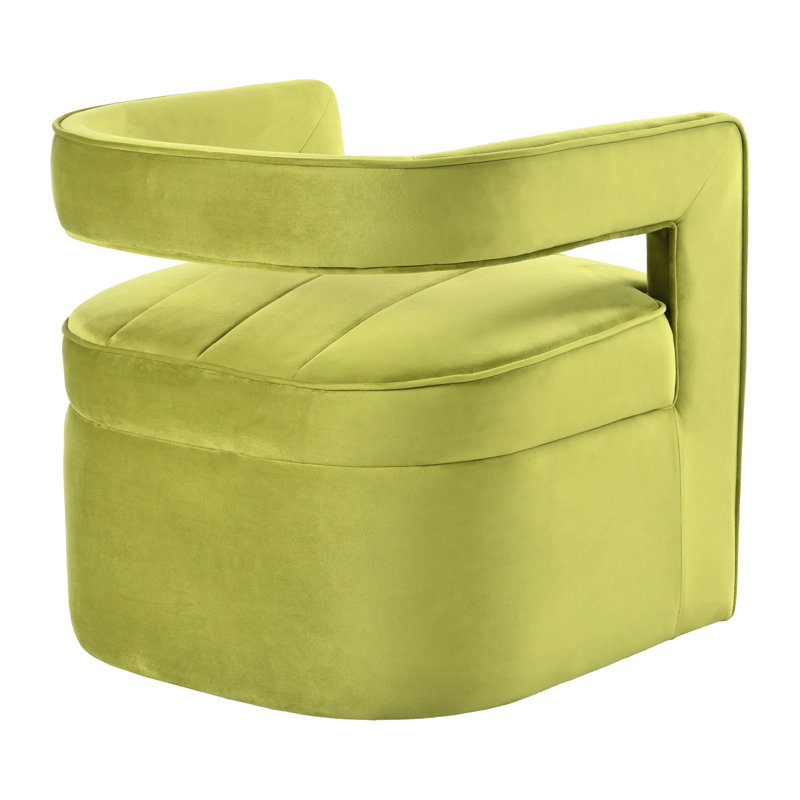 Chaise d'appoint moderne en velours, dossier et style, sans assemblage requis, Vert