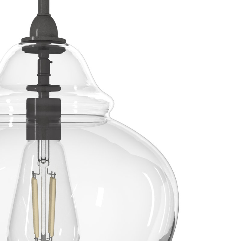 Dunshire 1 Light Noble Bronze Pendant with Glass, Medium, Clear
