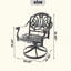Chaise de patio pivotante en fonte d'aluminium 2 pièces avec structure et coussins-1891004985-1891004989