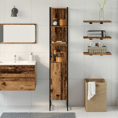  Bathroom Cabinet 33 X 33 X 185.5 Cm Engineered Wood