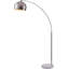Lampe sur pied arquée Mid-Century moderne de 68,1 po avec abat-jour en nickel et base en marbre blanc
