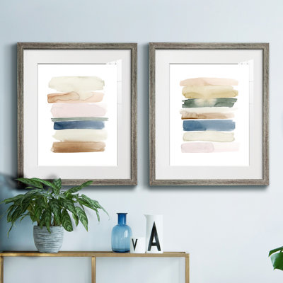 «Faint Swatches I», ensemble de 2 reproductions d'art sur toile encadrées