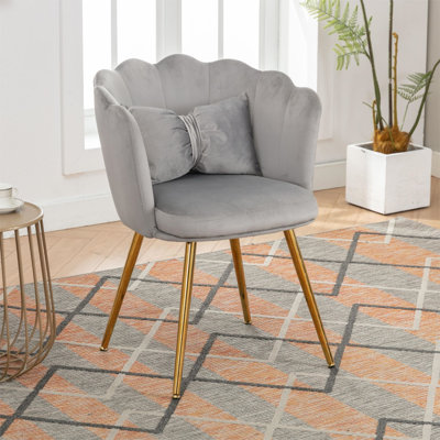 Bittrich 48cm H Velvet Upholstered Armchair in Grey