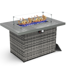 Alturas 44" Propane Gas Fire Pit Table, 55000 Btu Rectangular Fire Pit With Glass Wind Guard For Outside Patio Deck Garden Backyard