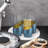 Blue Gold Champagne Flutes Drinking Wine Glasses