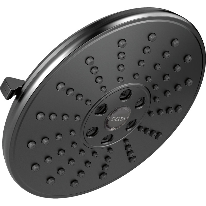 Universal Showering Components Multi Function Adjustable Shower Head with H2okinetic Technology, Matte Black