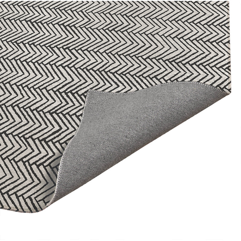 Chevron Block Non-Slip Outdoor Rug, Rectangle 4' x 6'