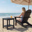 Table d'appoint carrée 16 po Hdpe Adirondack, table de bout résistante aux intempéries avec tablette de rangement-25645926
