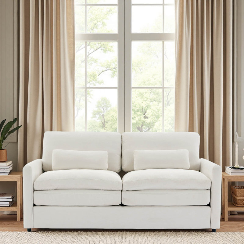 68,1 po Causeuse rembourrée Cozy surdimensionnée Comfy Comfy Cloud Canapé Double, Beige