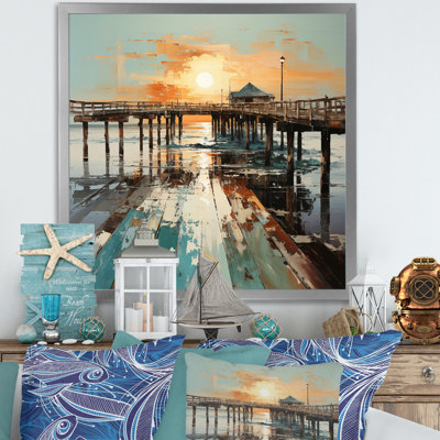 " Coastal Pier Perspective Pointillism II "
