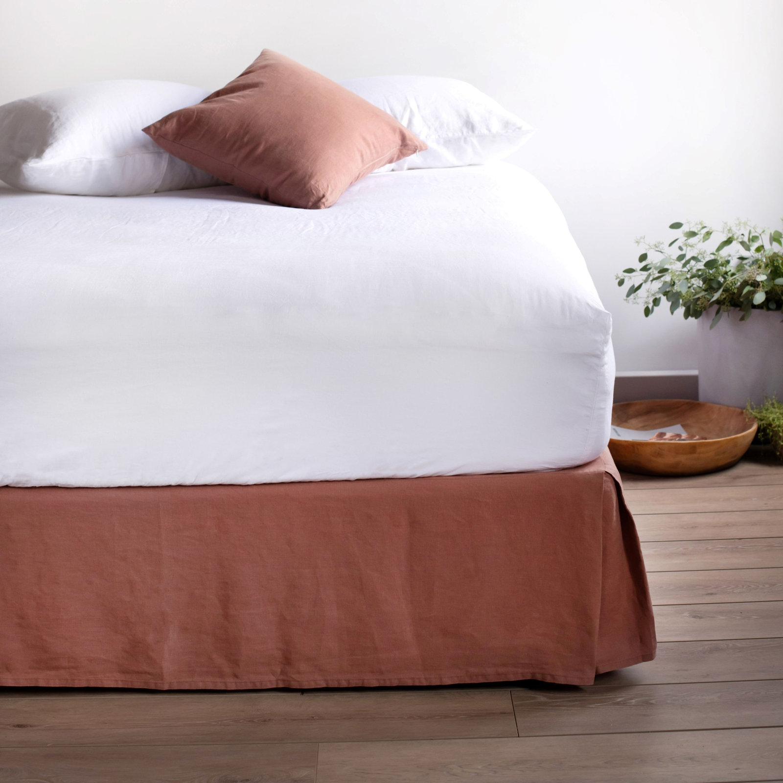 Linen Pillow Cover, Clay, Square 20", Pillow Cover Only - No Insert