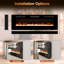 Foyer électrique mural Delphi avec minuterie, télécommande, flamme réglable, 700 W / 1400 W-1559276506