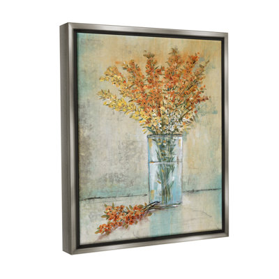 «Orange Sprigs In Vase Floater Frame» par Tim Ottoole sur
