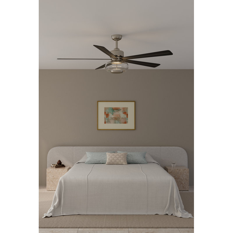 Ventilateur de plafond intelligent DEL 60 "5CCT Ligero, Nickel, Charbon