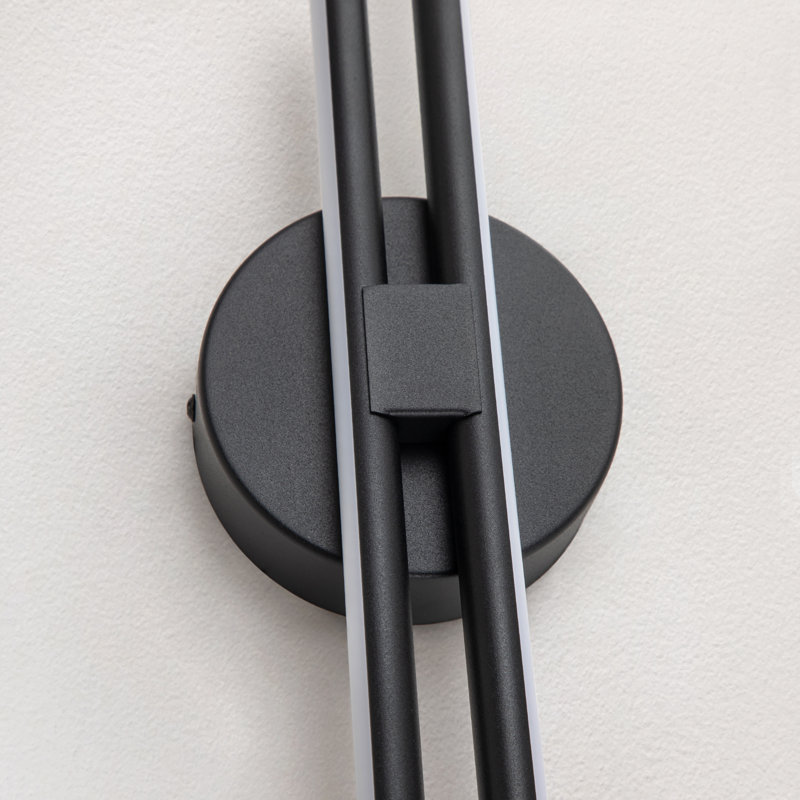 Mokas 2-light Led Wall Light, Matte Black, 23.62" H x 4.72" W x 2.35" D