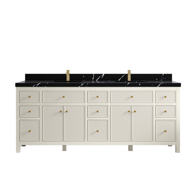 Meuble-lavabo double 84 po avec plateau Sonoma