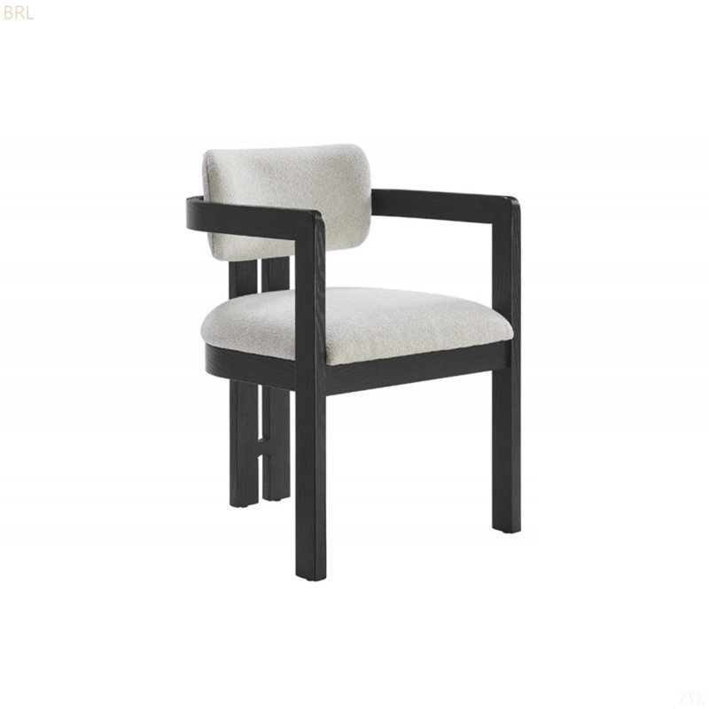 Chaise de salle à manger avec accoudoirs rembourrés Modern Rustic, Black