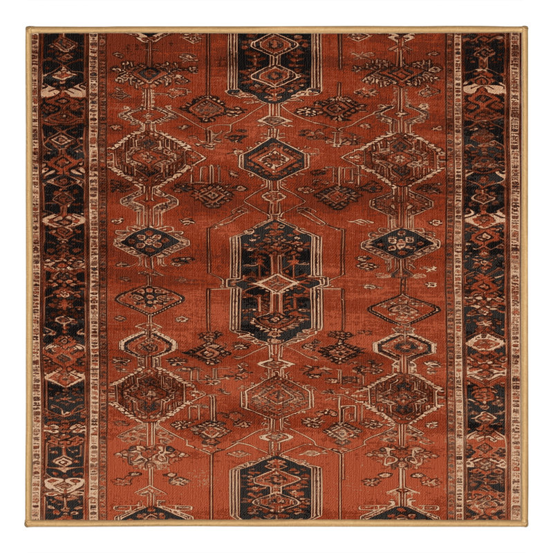 Tapis brun lavable à la machine, Carré 4 pi