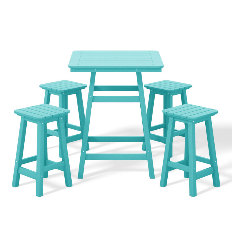 Laguna 5-Piece Square Counter Set, Teal