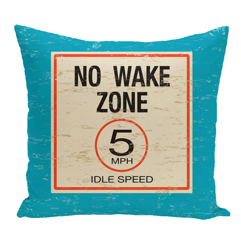 Surf, Sand, & Sea No Wake Word Square Pillow Cover & Insert, Turquoise, 20" H x 20" W