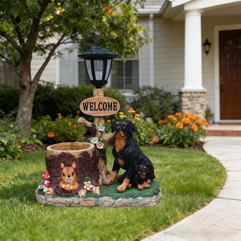 Statue jardinière Rottweiler