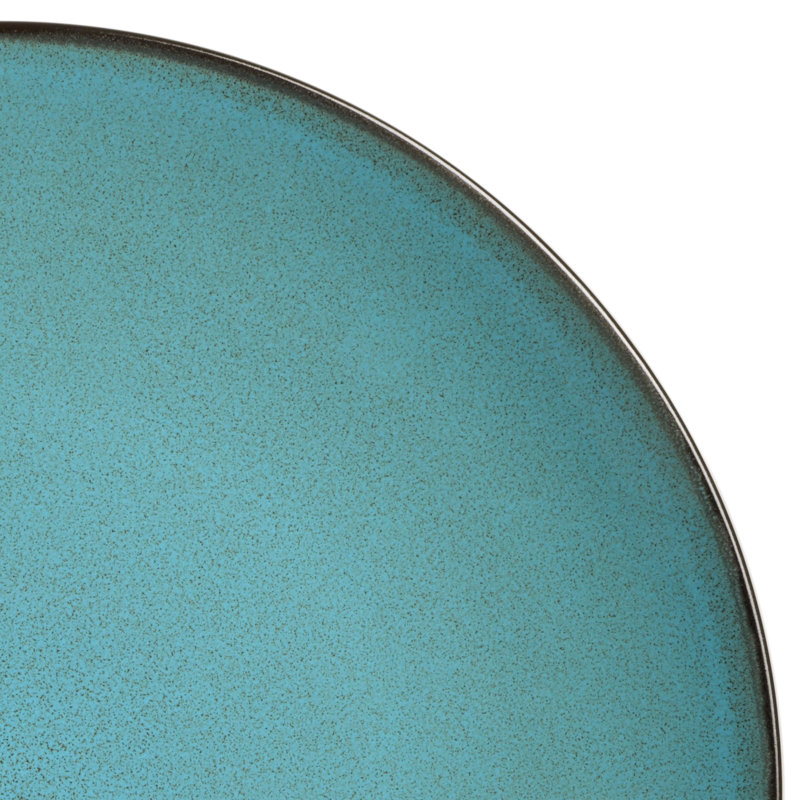 Teal Porcelain Square Dinnerware Set, Service for 4